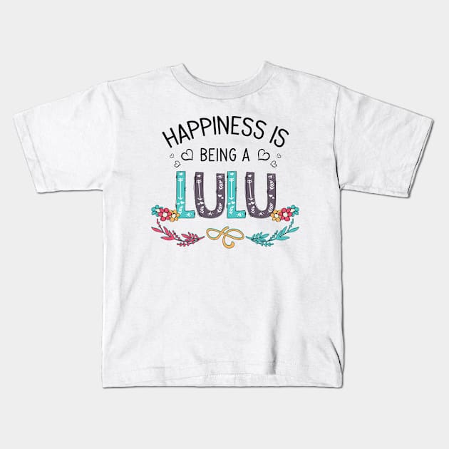 Happiness Is Being A Lulu Wildflowers Valentines Mothers Day Kids T-Shirt by KIMIKA